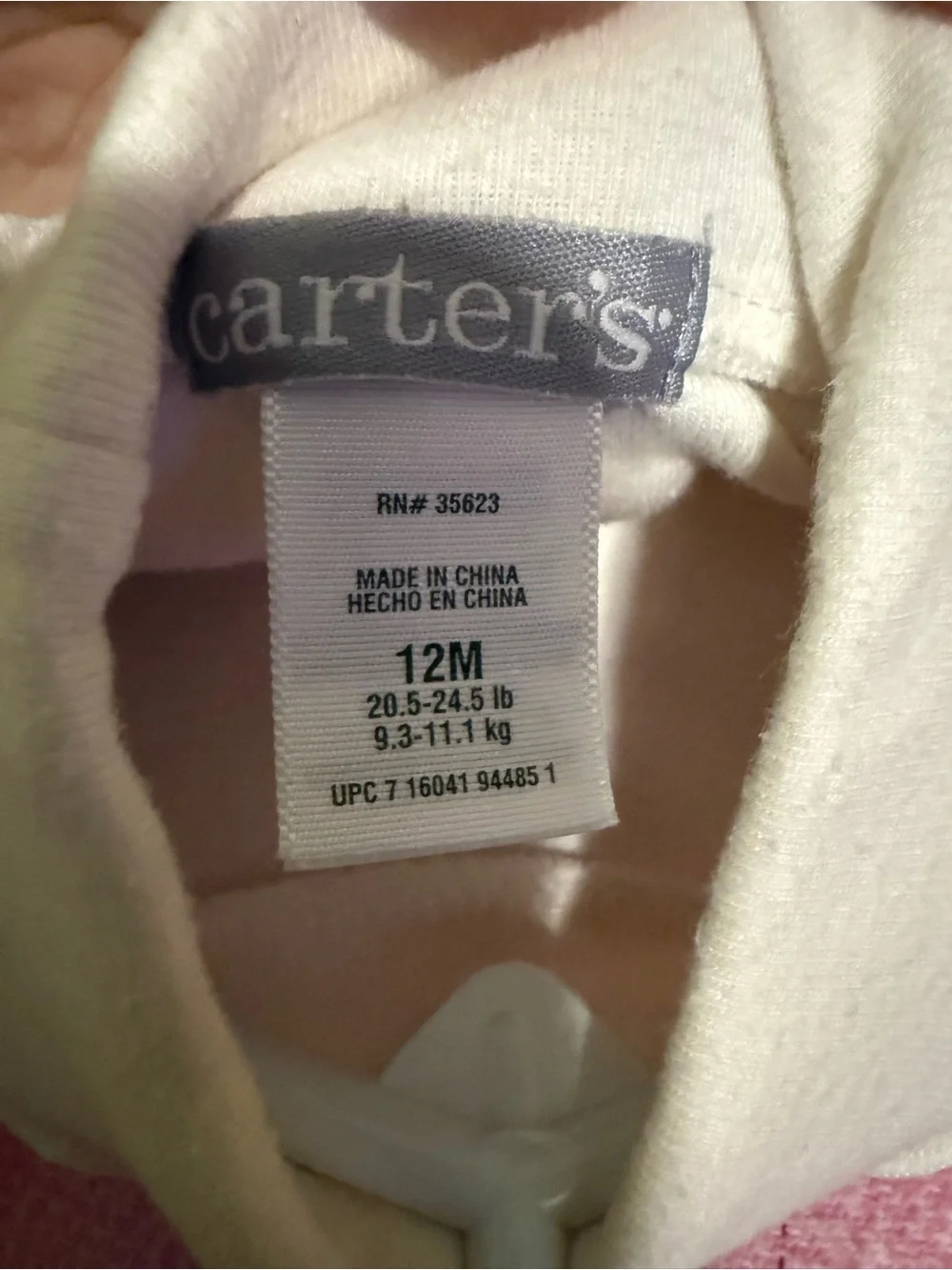 Carter’s Pink Plaid Baby Dress with Turtleneck